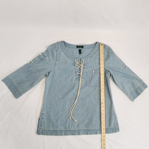 Vintage LRL JEANS CO. RALPH LAUREN Denim Tunic/Shirt Loose Fit Size M Exc. Cond. - Picture 14 of 16